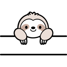 cute sloth label