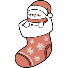 cute snowman in a christmas sock