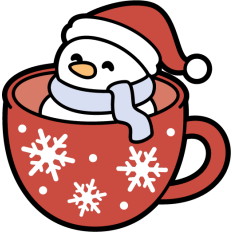 cute snowman into a hot chocolate mug