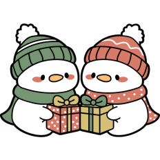 cute snowmen with christmas presents