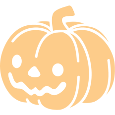 cute spooky pumpkin silhouette