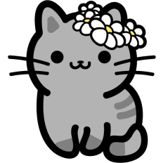 cat with floral crown