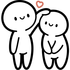 cute stick man couple in love
