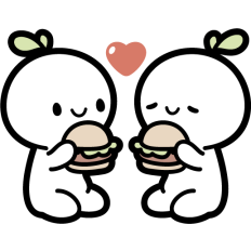 cute couple eating burger
