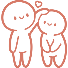 cute stick man couple lineart