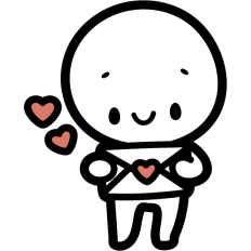 cute simple stickman with a love letter