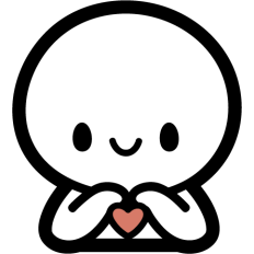 cute stickman with heart