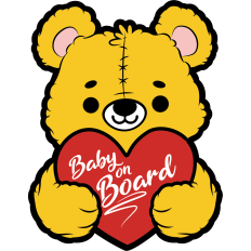 cute teddy bear baby on board