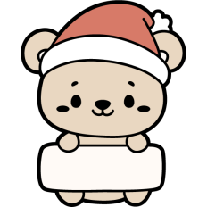 cute christmas teddy bear with sign