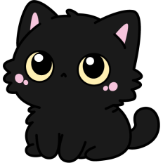 cute little black kitten with big eyes