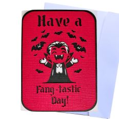 Cute Vampire Card SVG | Funny Halloween Card