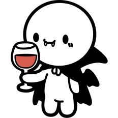 cute vampire drinking wine
