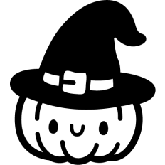 cute witch pumpkin lineart