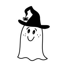 Ghost With Witches Hat