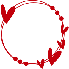 circular frame with hearts