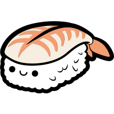 kawaii shrimp nigiri sushi