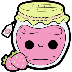 kawaii strawberry jam jar