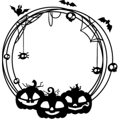 halloween circular frame