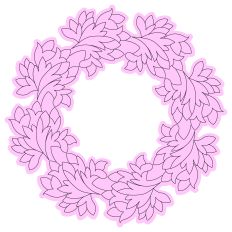 Arts and Crafts Style Leaf Border Wreath Frame SVG Design