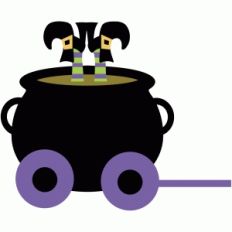 halloween train cauldron - witch feet
