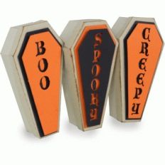 3 stacked halloween coffins set