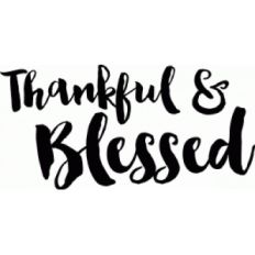 thankful and blessed hand drawn quote