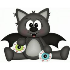 halloween bat holding gumball eyes