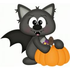 halloween bat with pumpkin of candy