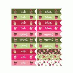 christmas cupcake planner flag stickers