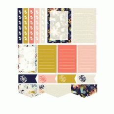 expressive floral planner stickers- navy