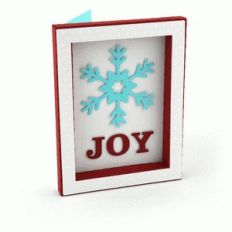 3d frame card joy snowflake
