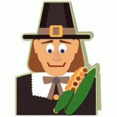 pilgrim man character shaped a7 card