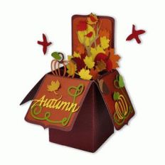 autumn card in a box