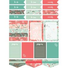 mint berry christmas planner stickers