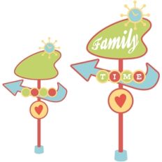 'family time' retro sign