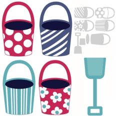 4 beach sand pail collection