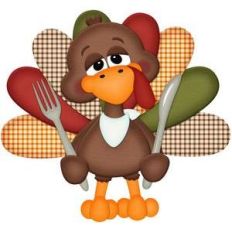 turkey with fork and knife