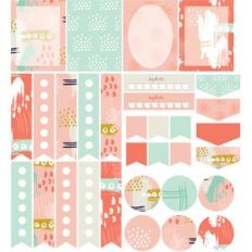 abstract planner stickers: blush pink set