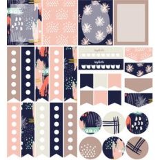 abstract planner stickers: navy set