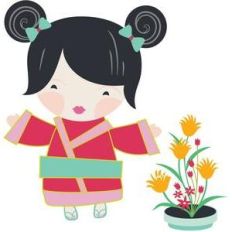 kokeshi with ikebana