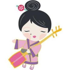 kokeshi with lute
