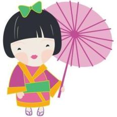 kokeshi with parasol