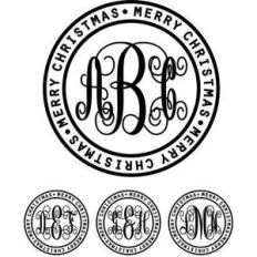 monogram elaborate script - Merry christmas ring
