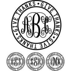 monogram elaborate script - give thanks ring