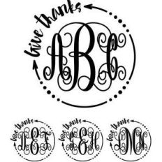monogram elaborate script - arrow give thanks