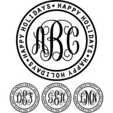 monogram basic script - happy holidays ring
