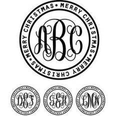 monogram basic script - merry christmas ring