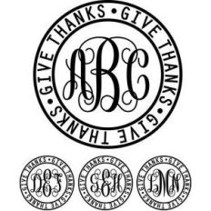 monogram basic script - give thanks ring