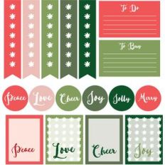 peace, love and cheer planner stickers