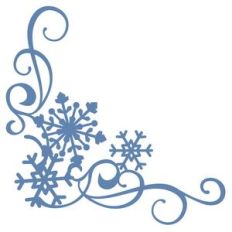 3 snowflake corner border